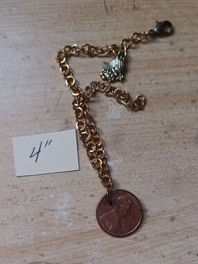 Gold-Tone 1998 Penny Charm Bracelet